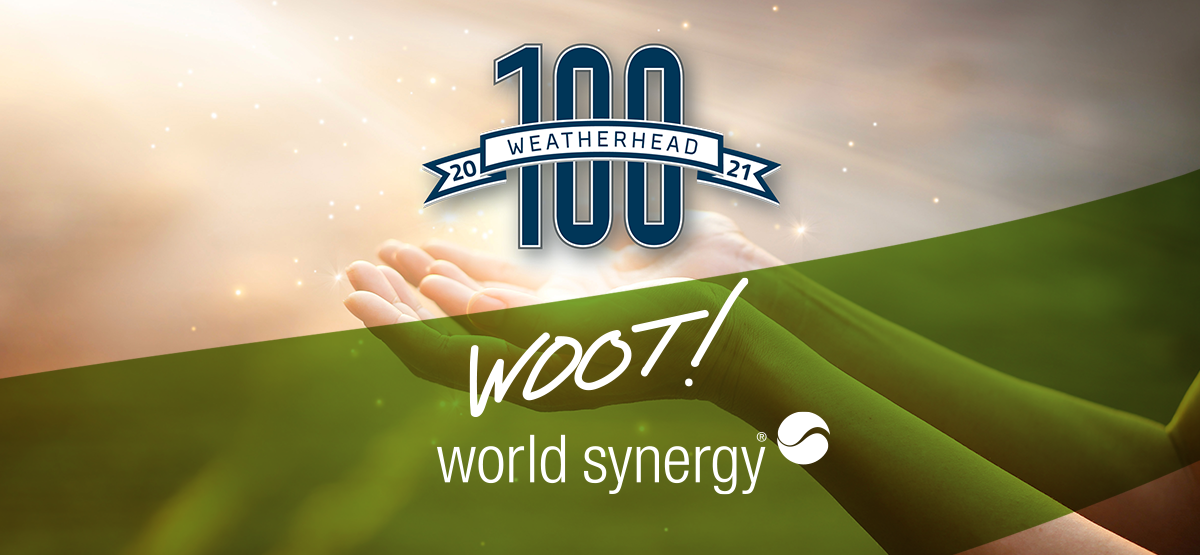 Weatherhead 100 Winner World Synergy With Hands Holding Sparkles