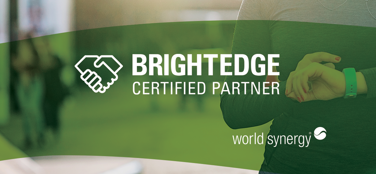 BrightEdge Certified Partner World Synergy With Person Checking Time on Watch
